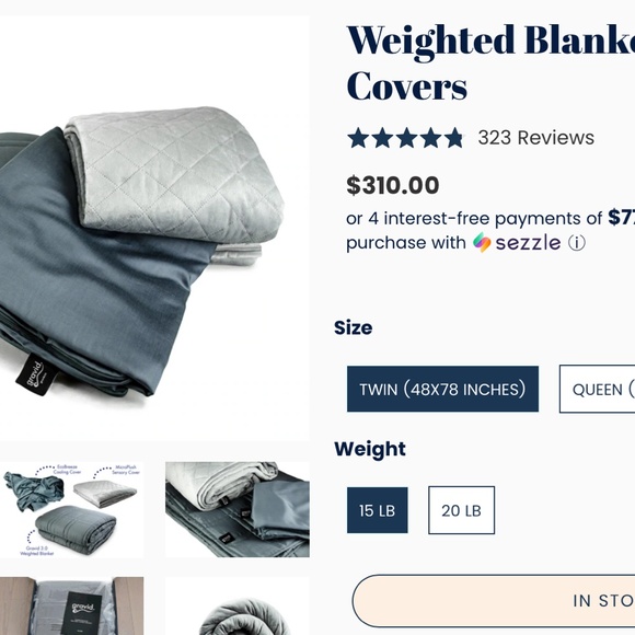 Gravid Weighted Blanket twin 15lbs - Picture 3 of 3